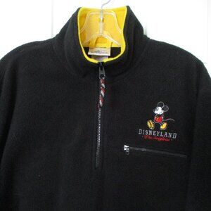 Disneyland L/S Black Fleece 1/4 Zip Sweater NWOT - Size Unisex S-M